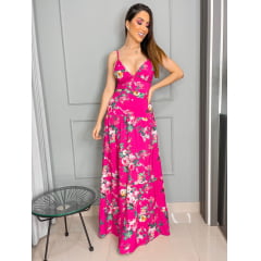 VESTIDO CHLOÉ ROSAS FÚCSIA 